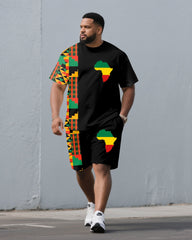 Big & Tall Men's Juneteenth Black Heritage Day Short-Sleeve T-Shirt And Shorts Set