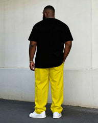 Big Tall June Lion-African Pride Free Short Sleeve T-Shirt Pants Set