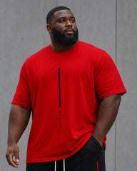 Big & Tall Men's Daily Travel Leisure Party Red & Black Short Sleeve T-Shirt Shorts Set