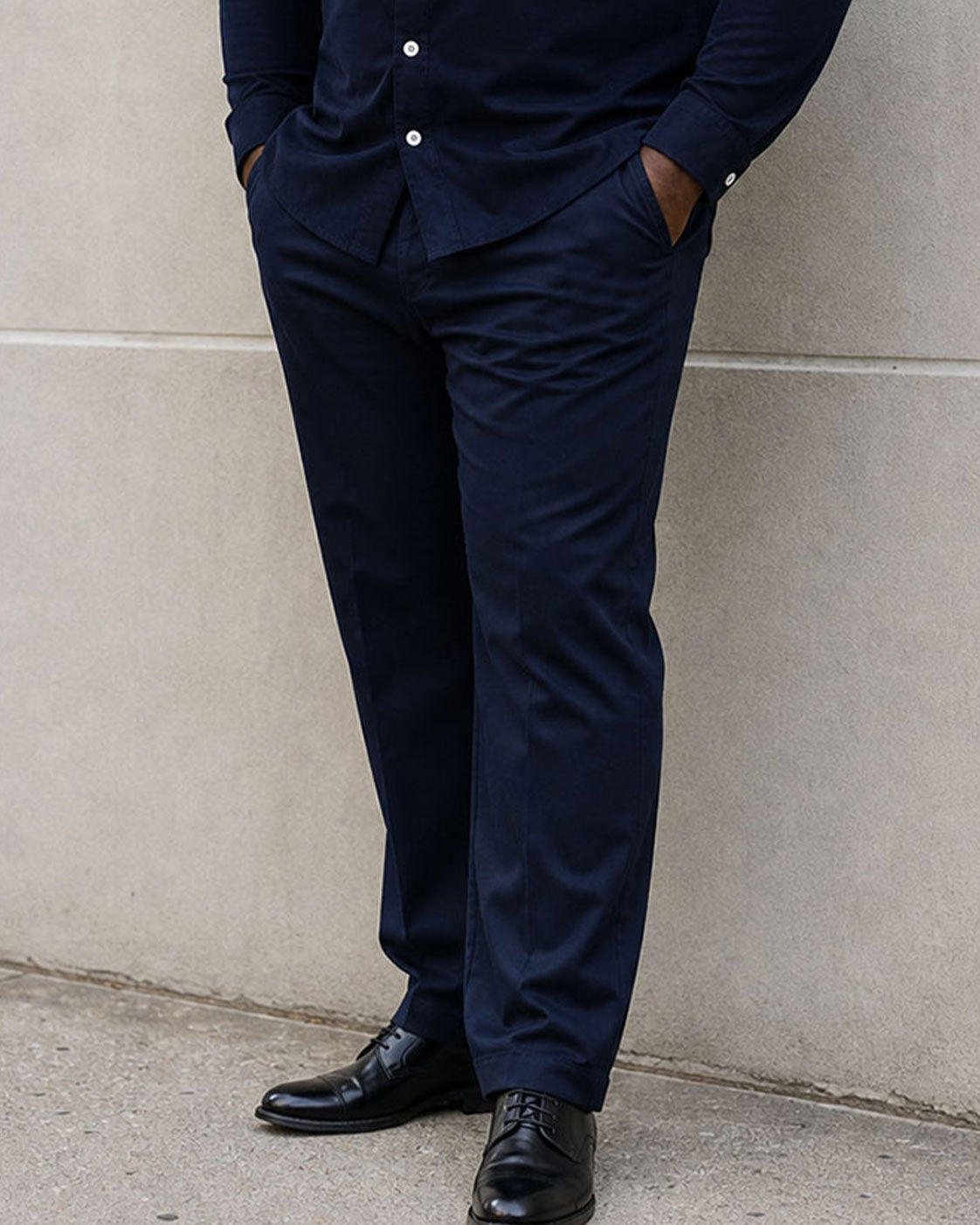 Big & Tall Men's Vintage Pattern Stitching Long Sleeve Shirt Trousers Suit