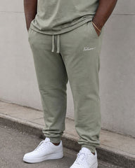 Big & Tall Men's Daily Leisure Simple Travel Hiking Chest Small Label Printed Short Sleeve T-shirt Sports Pants Set