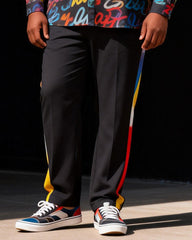 Big & Tall Men's Colorful Graffiti Letter Print Long Sleeve Shirt Pants Set