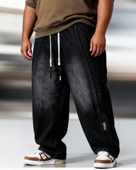 Big & Tall Men's Thickened Loose Straight Denim Pants M-8XL