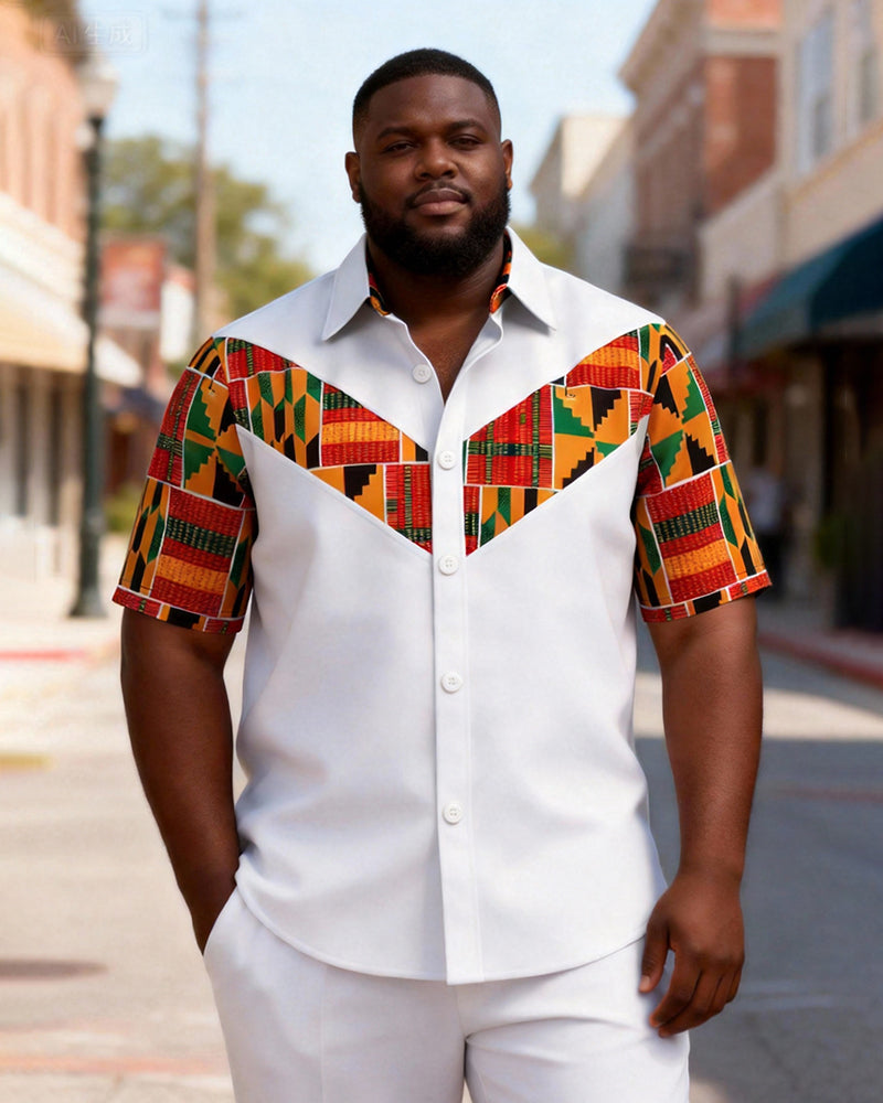 Big & Tall Men's Kent Print Short Sleeve Shirt