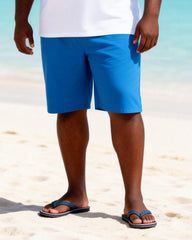 Big & Tall Men's Ocean LOVE Printed Round Neck Short Sleeve T-Shirt Shorts Set