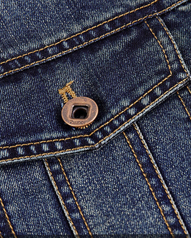 Big & Tall Men's Thickened Velvet Lapel Fur Collar Jacket Coat M-7XL