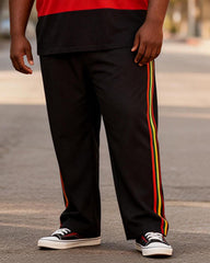 Big & Tall Men's Pan-African Tricolor Horizontal Printed T-Shirt Pants Set