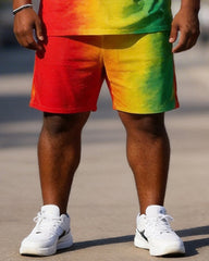 Big & Tall Men's Juneteenth 1865 THEY NOT LIKE US Printing Round Neck Short Sleeve T-shirt Shorts Set