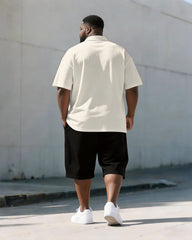 Big & Tall Men's Juneteenth Coconut Print POLO Short Sleeve Shorts Set