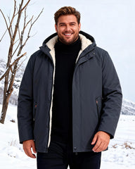 Solid Color Thickened Lamb Fleece Cotton-padded Jacket L-8XL