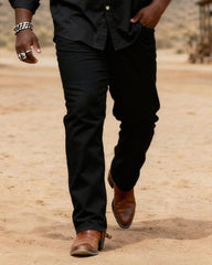 Big & Tall Men's Western Black And Red Totem Print Long Sleeve Shirt Pants Set