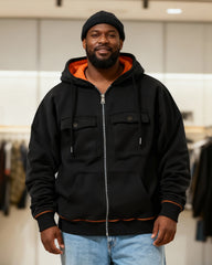 Big & Tall Men's Thickened Zipper Hooded Cardigan S-2XL