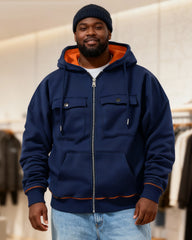 Big & Tall Men's Thickened Zipper Hooded Cardigan S-2XL