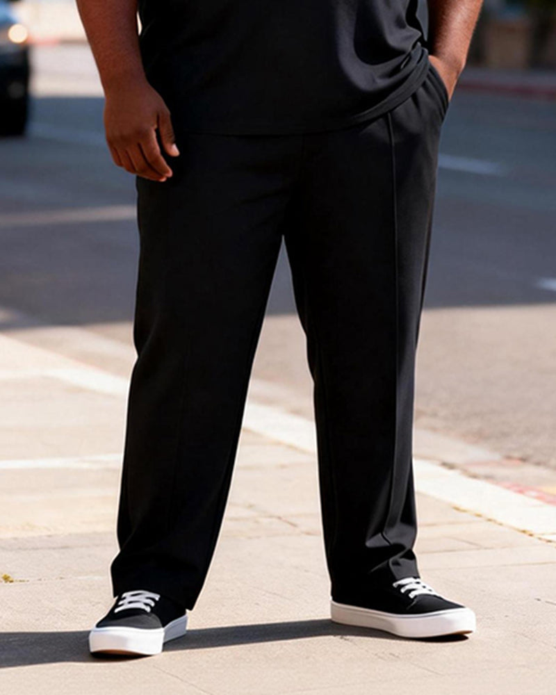 Big & Tall Men's Jamaican One Love Printed Zipper Polo Short Sleeve Pants Set