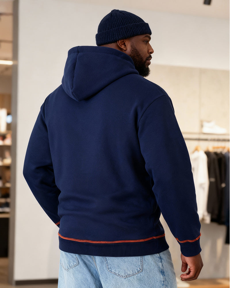 Big & Tall Men's Thickened Zipper Hooded Cardigan S-2XL