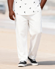 Big & Tall Men's Nautical Elements Print Zipper Polo Short Sleeve Pants Set