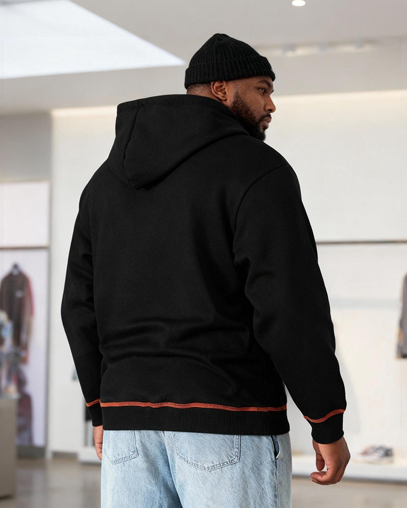 Big & Tall Men's Thickened Zipper Hooded Cardigan S-2XL