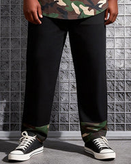 Big & Tall Men's Camouflage Hem Printed T-Shirt Pants Set