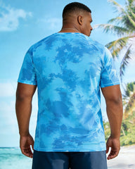 Big & Tall Men's Vacation Casual Breathable Short Sleeve T-Shirt Shorts Set