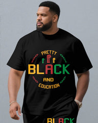 Memorial Black Free Short Sleeve T-Shirt Shorts Men's Set