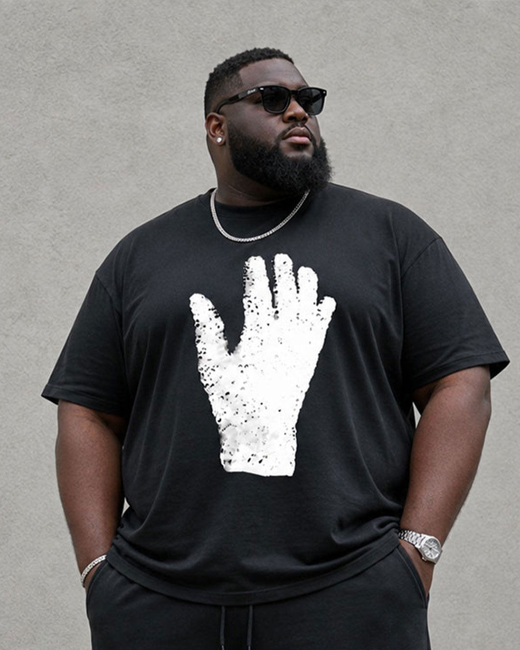 Big & Tall Men's Palm Silhouette Print Short Sleeve T-Shirt Shorts Set