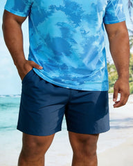 Big & Tall Men's Vacation Casual Breathable Short Sleeve T-Shirt Shorts Set