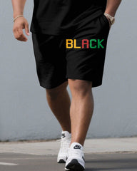 Memorial Black Free Short Sleeve T-Shirt Shorts Men's Set