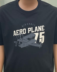 4XL-10XL Big & Tall Men's Daily Leisure Aircraft Letters Cotton Crewneck Short Sleeve T-Shirt