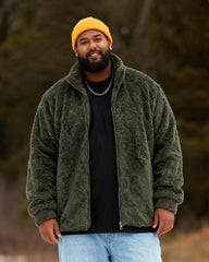 Ig & Tall Men's Solid Color Thickened Velvet Collar Jacket M-2XL