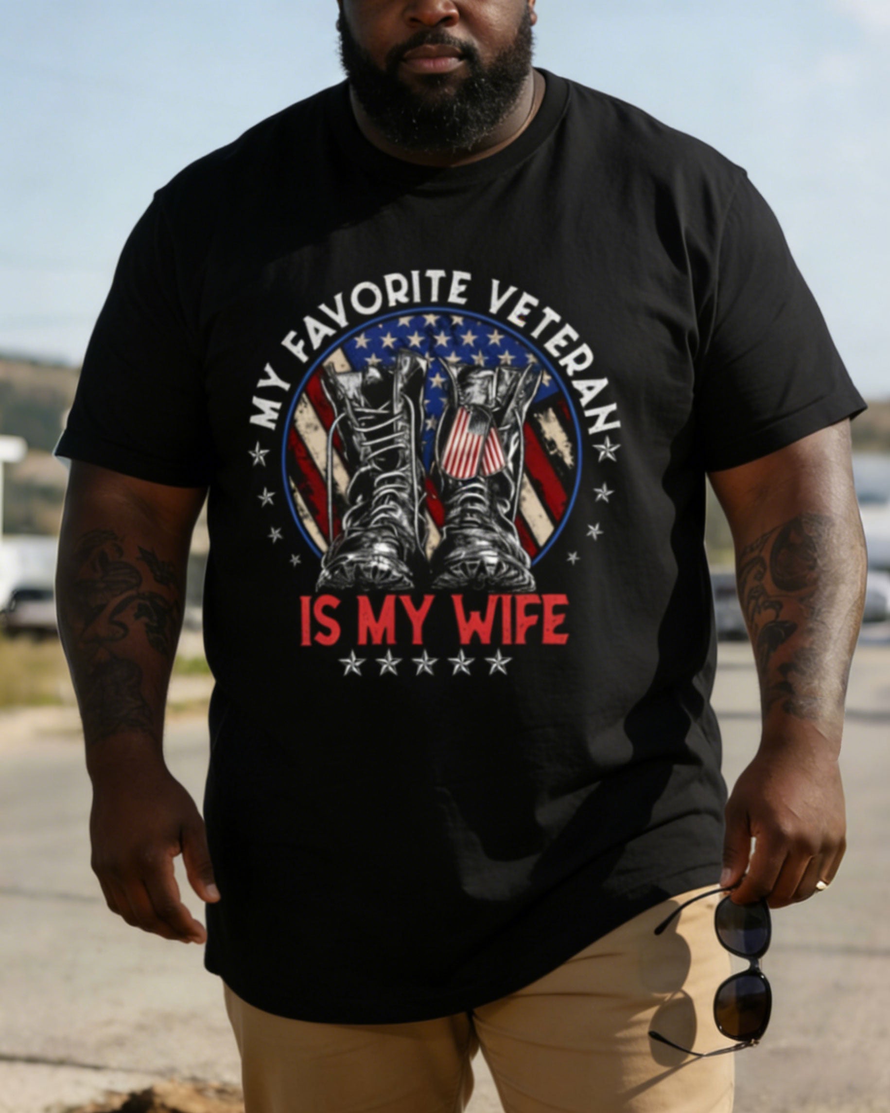 My Favorite Veteran Is My Wife, A Veteran Girlfriend, Plus-size T-shirt.