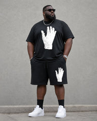 Big & Tall Men's Palm Silhouette Print Short Sleeve T-Shirt Shorts Set