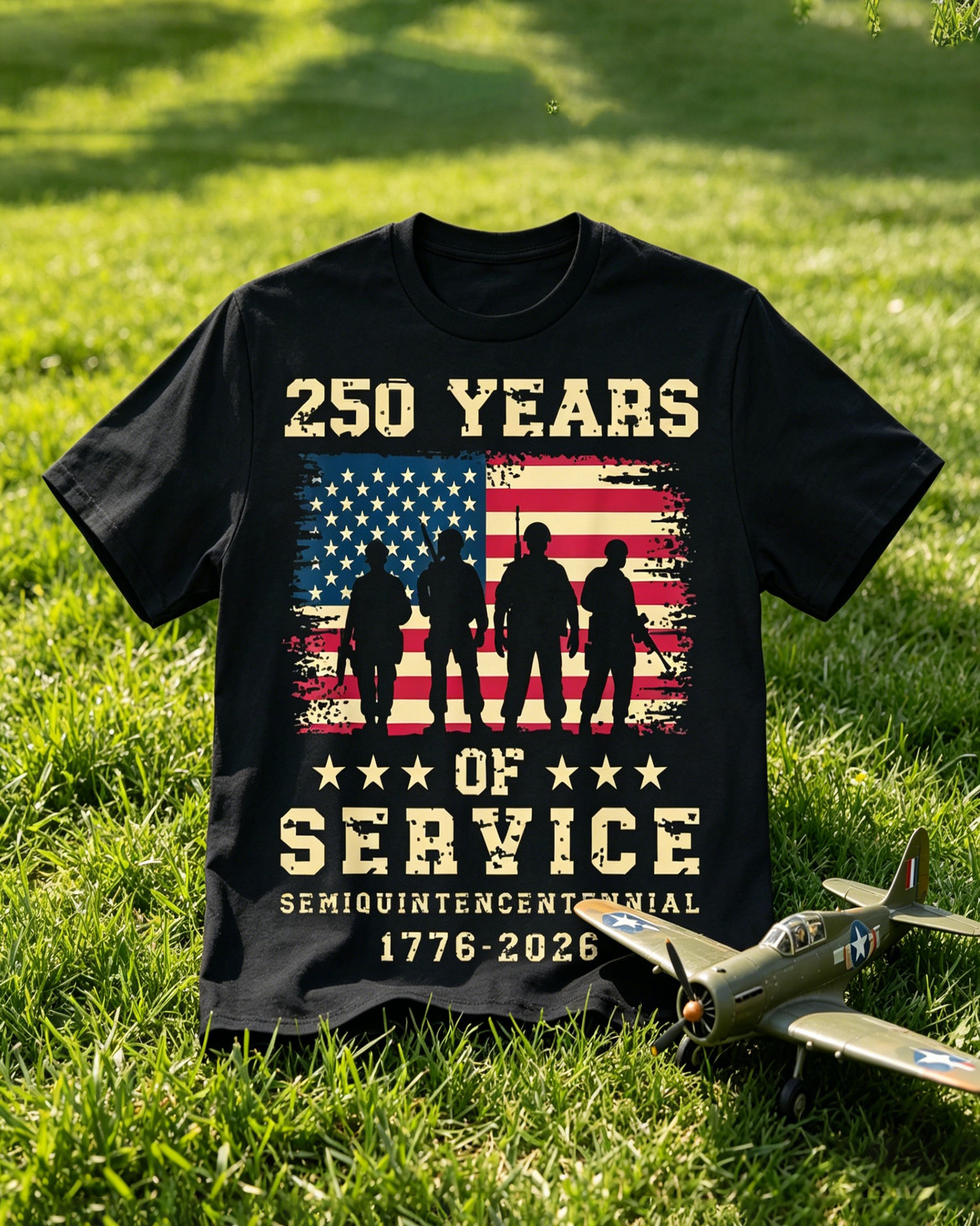 Big & Tall Men'250th Anniversary Soldier Warrior Commemorative T-shirt