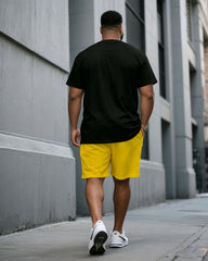 Big & Tall Men' June Festival Celebrates Black Free Short Sleeve T-Shirt Shorts Set