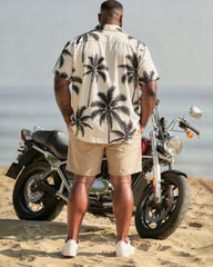 Big & Tall Men's Hawaiian Holiday Cardigan Short Sleeve Shirt Shorts Set