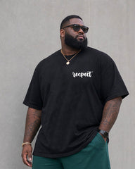 Big & Tall Men's Respect Slogan Print Short Sleeve T-Shirt Shorts Set