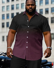 Big & Tall Men's Gradient Short Sleeve Shirt Pants Set