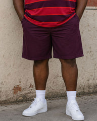 Big & Tall Men's Classic Red Stripe Vacation Casual Hawaii Business Party POLO Shirt Short Sleeve Shorts Set