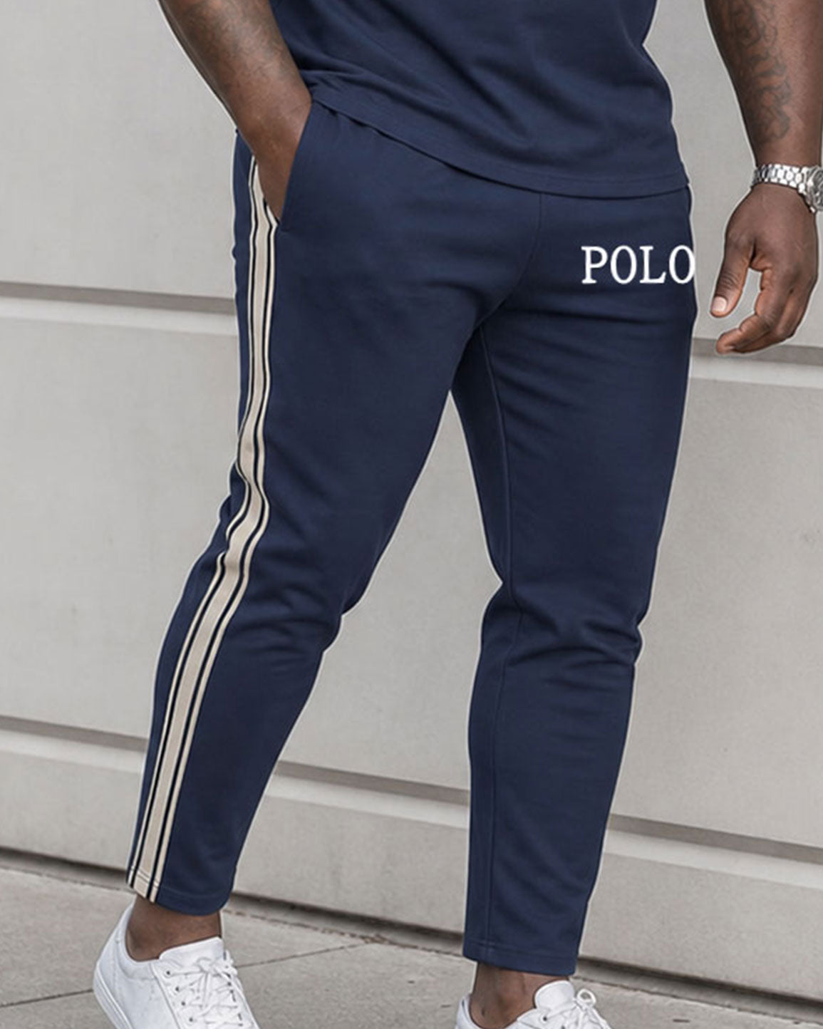 Big & Tall Men's Side Stitching Ribbon Printing Chest Printing Daily Hiking Party Short Sleeve T-shirt Sports Pants Set