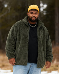 Ig & Tall Men's Solid Color Thickened Velvet Collar Jacket M-2XL