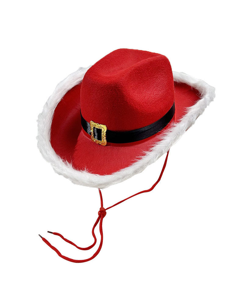 Christmas Festival-New Big Red Gold Metal Buckle Christmas Denim Hat Decorative Hat For Men And Women Festival Celebration