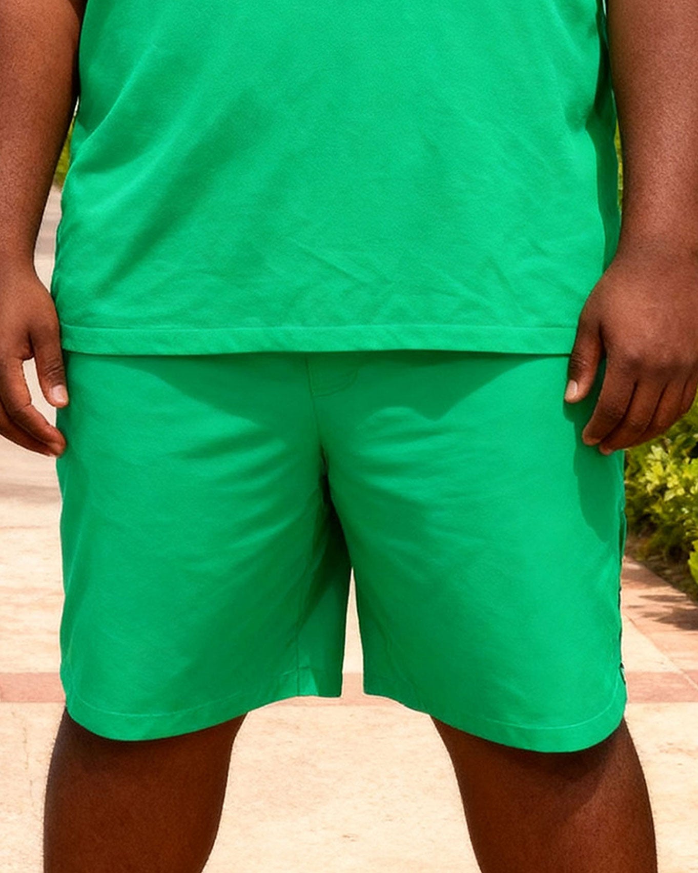 Big & Tall Men's Hawaiian Colorful Vacation Polo Shirt Shorts Set