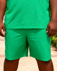 Big & Tall Men's Hawaiian Colorful Vacation Polo Shirt Shorts Set