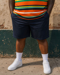 Big & Tall Men's Hawaiian Holiday Bright Color Set POLO Shirt Short Sleeve Shorts