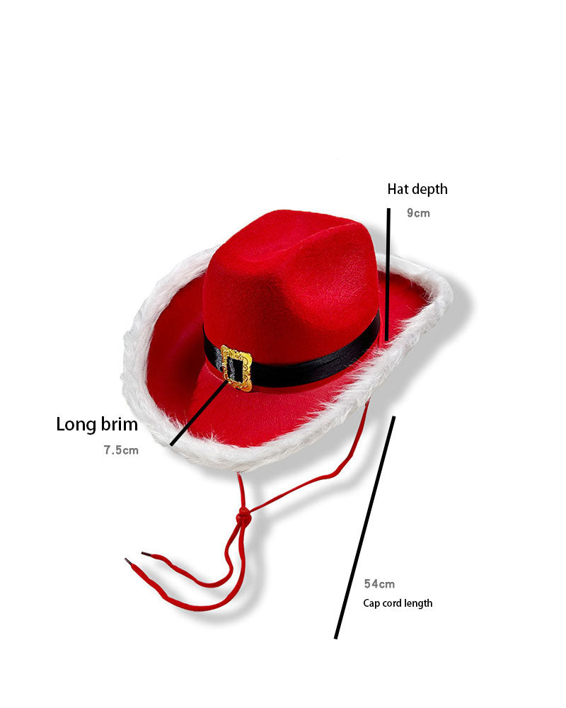 Christmas Festival-New Big Red Gold Metal Buckle Christmas Denim Hat Decorative Hat For Men And Women Festival Celebration