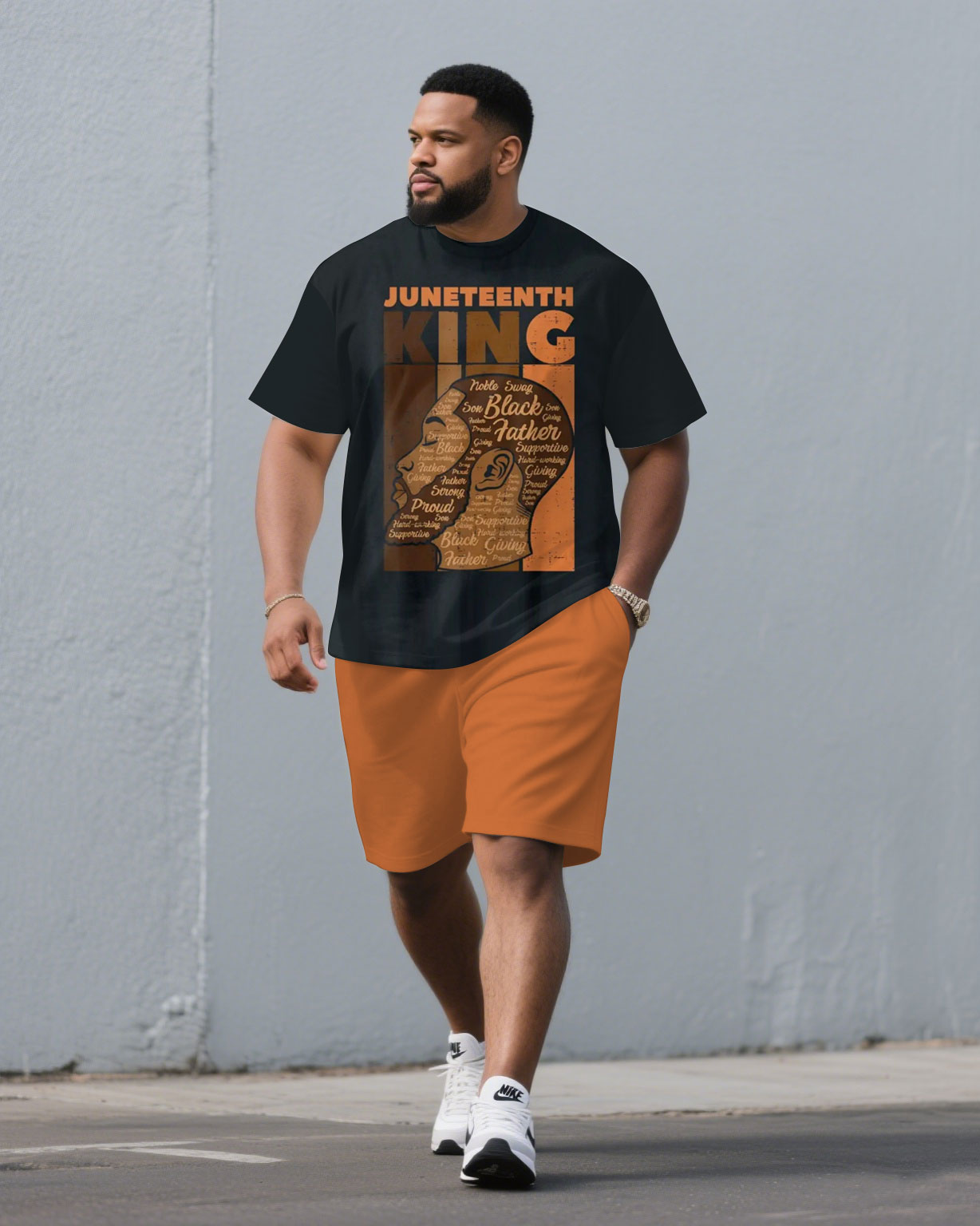 Big & Tall Men' June Day Short Sleeve T-Shirt Shorts Set