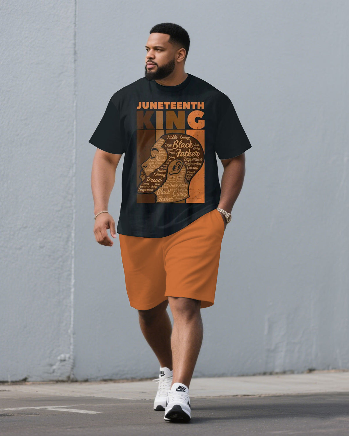 Big & Tall Men' June Day Short Sleeve T-Shirt Shorts Set