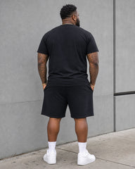 Big & Tall Men's June Day Memorial Ancestors Black Short Sleeve T-Shirt Shorts Set Black