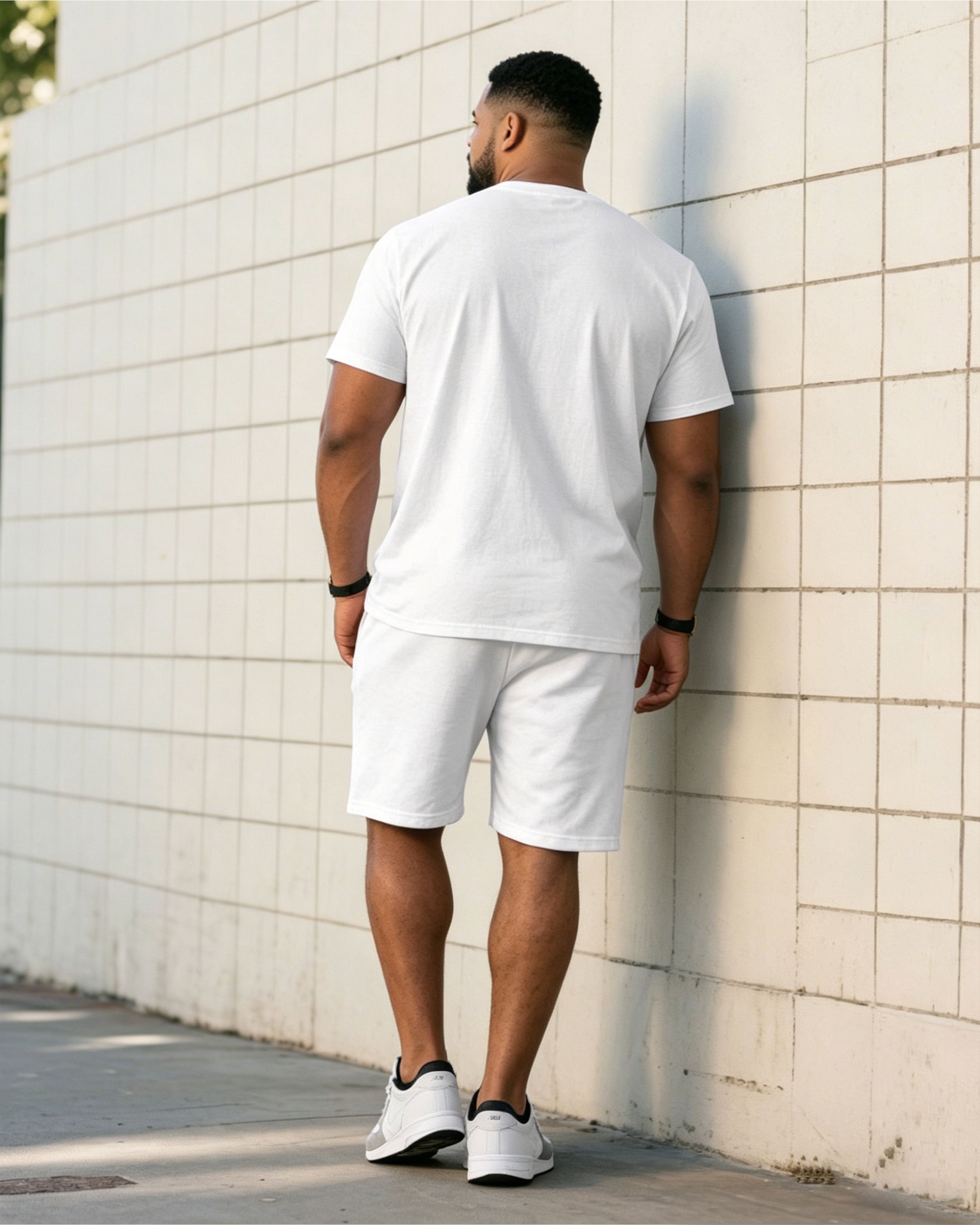 Big & Tall Men' Chest Printed June Day Short Sleeve T-Shirt Shorts Set