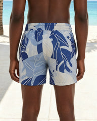 Big & Tall Men's Summer Swimming Fitness Big Leaf Print Hawaiian Swimming Trunks/Shorts