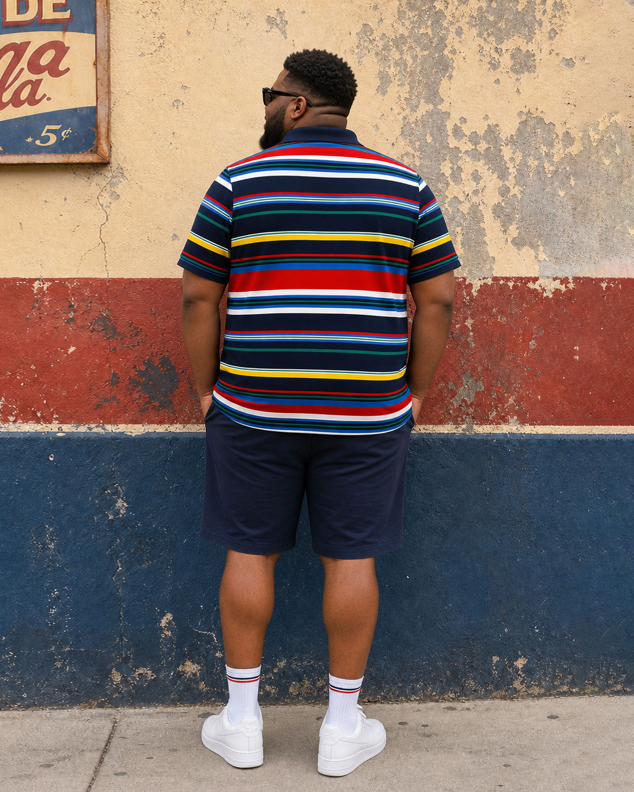 Big & Tall Men's Vacation Leisure Business Travel Daily Hawaii Dating POLO Shirt Short Sleeve Shorts Set